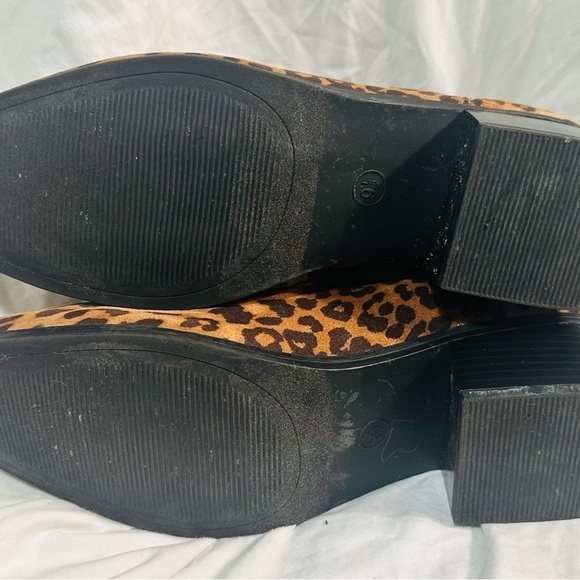 Boho Chic Cheetah Leopard Vegan Animal Print sz 9.5 Mob Wife Office Siren Preppy - Picture 3 of 4